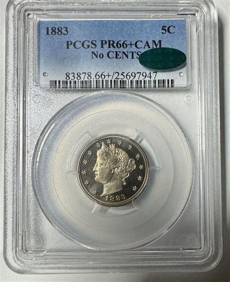 1883 No Cents Proof Liberty Nickel V 5c Pcgs Proof Pr66 Cameo Cac