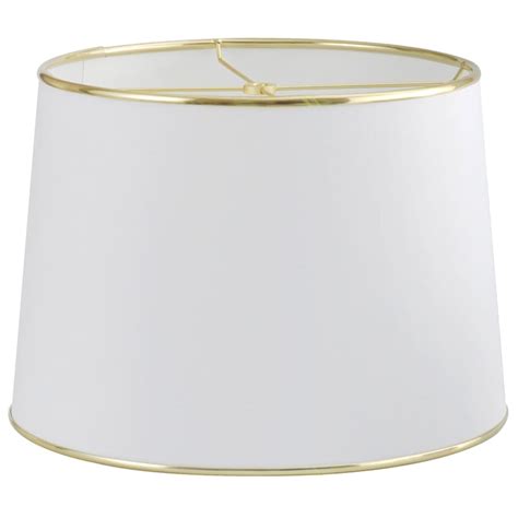 White Lampshade With Gold Trim 13 X 15 X 105 At Home