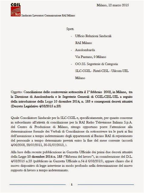 Tempo Determinati Rai Milano Lettera A Rai E Assolombarda Su Verbali