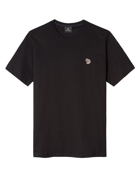 Paul Smith Mens Regular Fit Zebra Logo T Shirt Black Tee