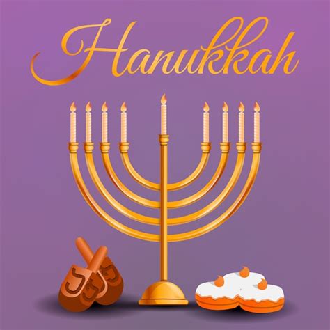 Premium Vector | Happy hanukkah background, cartoon style