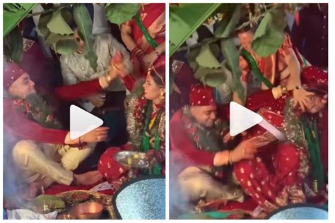 Viral Video Fierce Fight Breaks Between Bride And Groom On Wedding Mandap Guests Stunned Watch