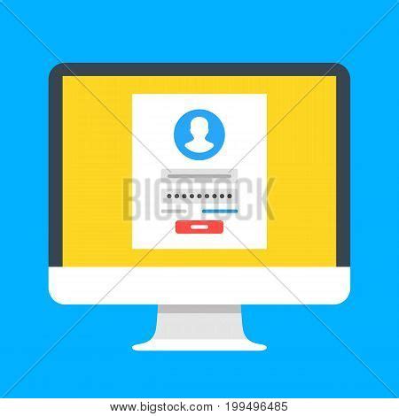 Sign Page On Computer Vector & Photo (Free Trial) | Bigstock