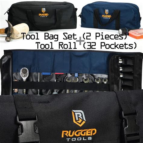 Rugged Tools Tool Roll Tool Bag Set Rollup Tool Puch And Small