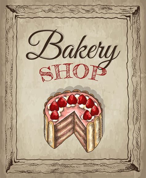 Vector Illustration Of Hand Drawn Sketch Poster Of Bakery Shop With