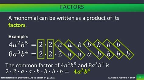 Factoring Techniques: Common Monomial Factor