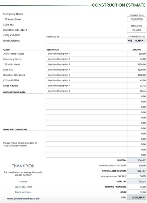 5 Free Construction Estimate Templates That General Contractors Need To