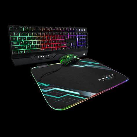 Teclado Y Mouse Usb Mas Mouse Pad Rgb Brave Brv Para Juegoskb Bk