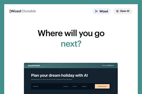 Webflow Showcased Wized Wanderlust Cloneable