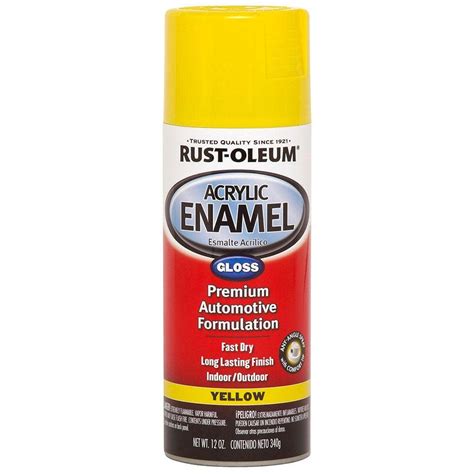 Rust Oleum Automotive Oz Yellow Gloss Acrylic Enamel Spray Paint