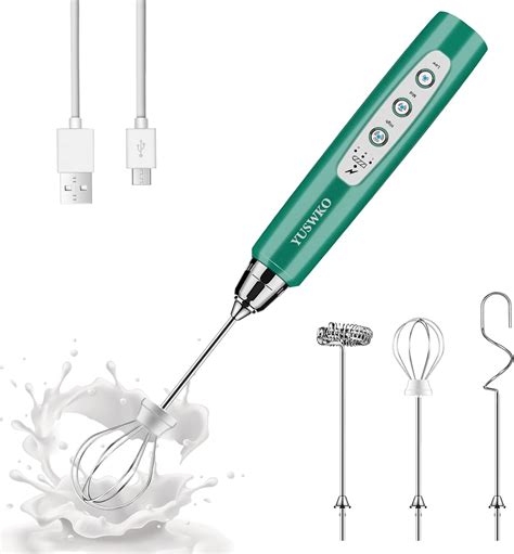 Amazon Yuswko Milk Frother Handheld With Heads Coffee Whisk