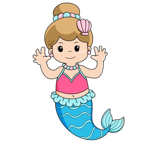 Cute Mermaid Clipart Cartoon 25246740 Png