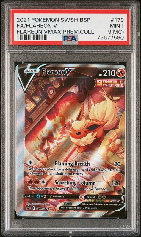 Miscut PSA 9 MC Pokémon TCG Flareon V SWSH Black Star Promo SWSH179