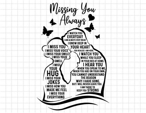 Missing You Always Svg, I Miss You I Miss Your Voice Svg, Gift for Him, Gift for Her Svg, Loss ...