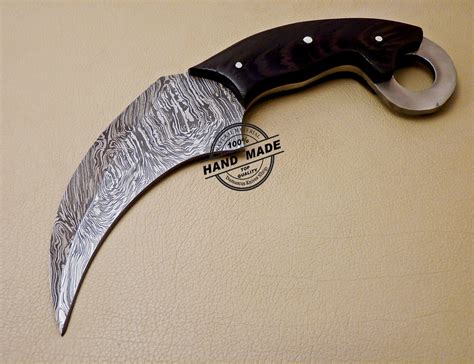 Damascus Karambit Knife Custom Handmade Damascus Steel Karambit