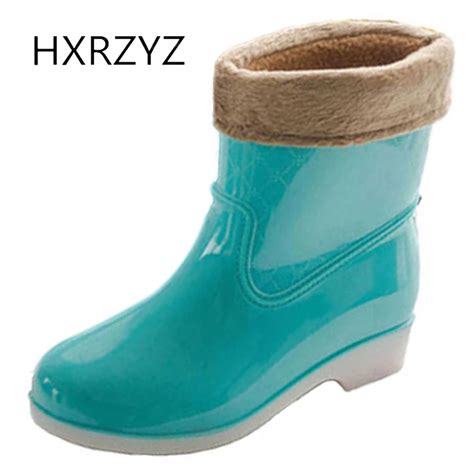 Hxrzyz Women Shoes Spring Summer Woman Fashion Rain Boot Waterproof Non Slip Plus Cotton