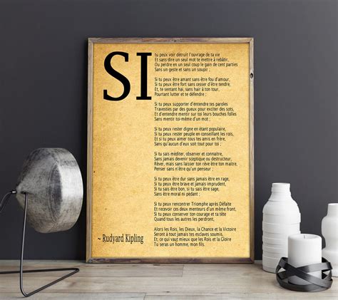 Si Par Rudyard Kipling Po Me En Fran Ais Etsy Uk