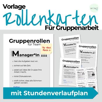 Rollenkarten Gruppenarbeit Vorlage By The Mintful Classroom Tpt