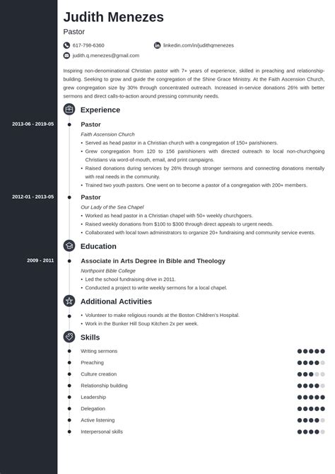 Pastor Resume Template Guide And 20 Examples