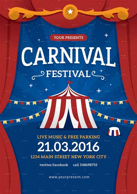 Carnival Festival Flyer Poster Print Templates GraphicRiver