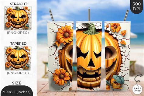 D Halloween Oz Tumbler Wrap Design Graphic By Hurairagraphics