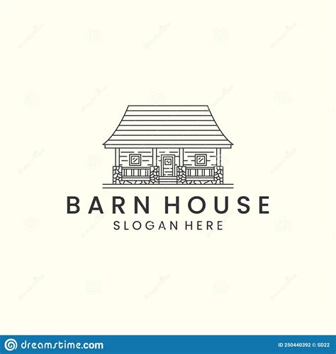 Barn House With Linear Style Logo Icon Template Design Lodging Wood