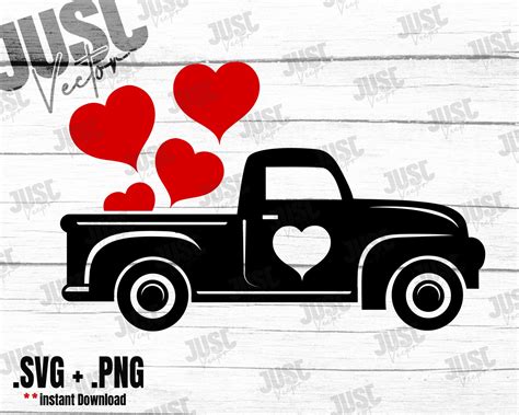 Truck With Hearts Svg Valentine Old Truck Love Svg Etsy