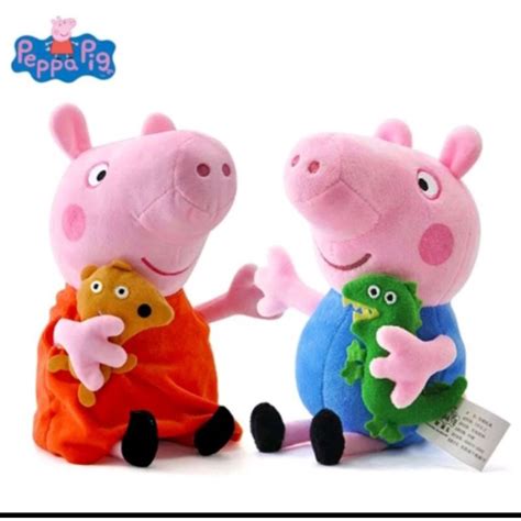 Peppa Pig e George Pig Bonecos de Pelúcia Músical Oferta Presente