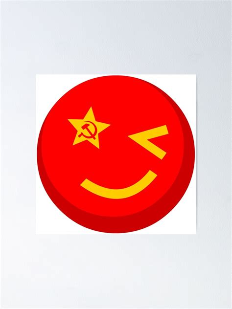 "Winking Commie Emoji" Poster by entroparian | Redbubble