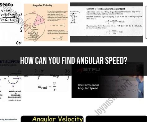 Finding Angular Speed Formulas And Methods