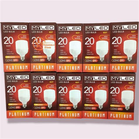 Paket Pcs Myled Platinum Lampu Bohlam Led Bulb Jumbo W W W