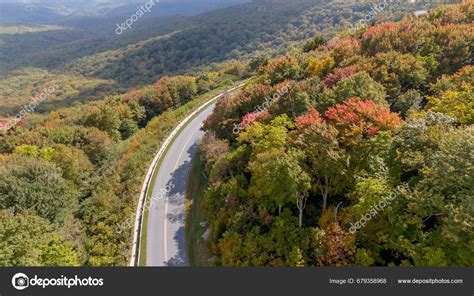 Aerial View Linn Cove Viaduct Blue Ridge Parkway Blowing Rock Stock