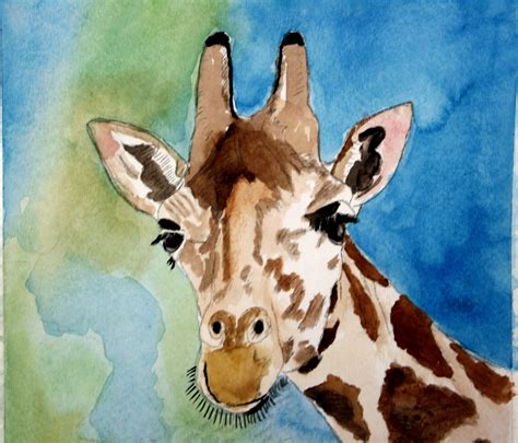 Giraffe Watercolor By Cheryl Brickner Animaux Africains Girafes