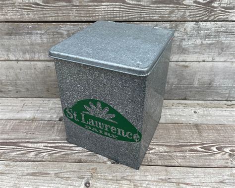 Vintage Galvanized Milk Box Antique Milk Box St Lawrence Dairy Etsy