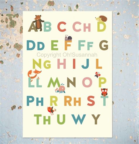 Welsh Language Alphabet Print Yr Wyddor by OhSusannahPrint on Etsy