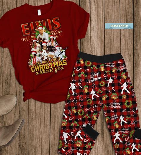 Elvis Presley Pajamas Set Elvis Presley Xmas Shirt Presley Etsy