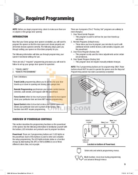 Pdf Manual For Genie Other Excelerator Garage Door Opener