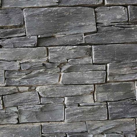 Grey Black Quartz Strips Cladding Natural Stone Cladding