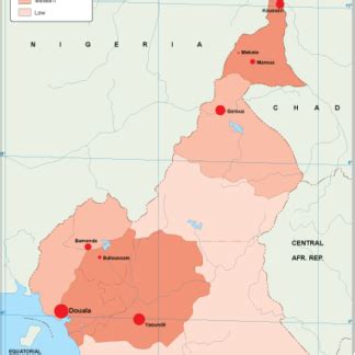 Cameroon population map | Vector maps files Illustrator to download