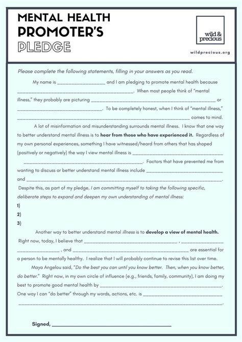 Mental Health Stigma Worksheets