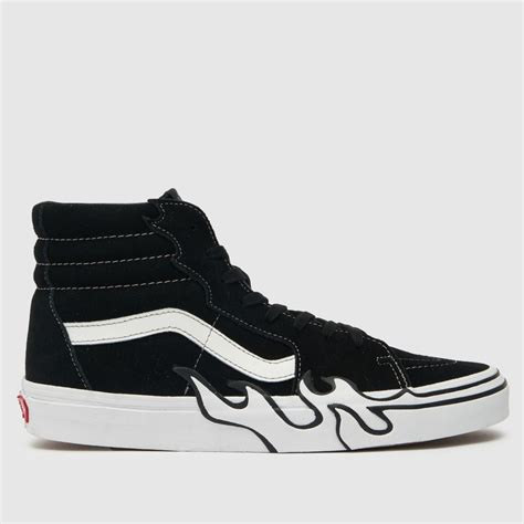 Vans Black White Sk Hi Flame Trainers Trainerspotter