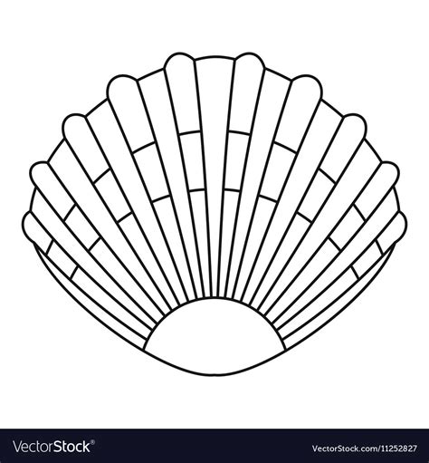 Pearl Shell Icon Outline Style Royalty Free Vector Image