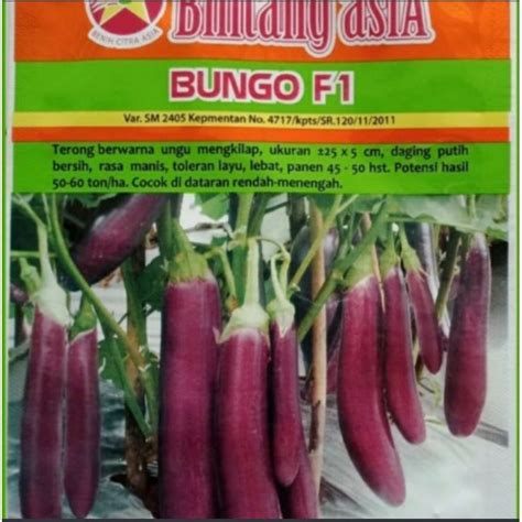 Jual Benih Terong Ungu Bungo F Gram Produk Bintang Asia Shopee