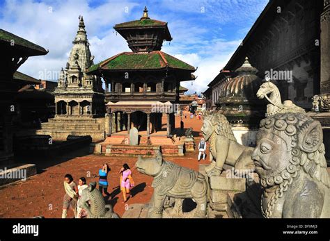 Durbar Square In Bhaktapur Bhaktapur Bhadgaon Kathmandu Valley Stock