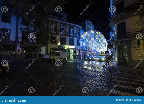 Christmas Street in Funchal with Great Christmas Lights Editorial Stock ...