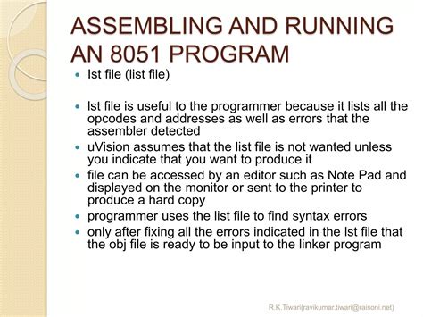 8051 Assembly Language Programming Ppt