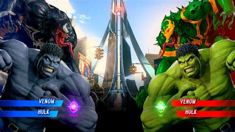 Venom And Hulk Vs Venom And Hulk Very Hard Ai Marvel Vs Capcom Infinite Youtube