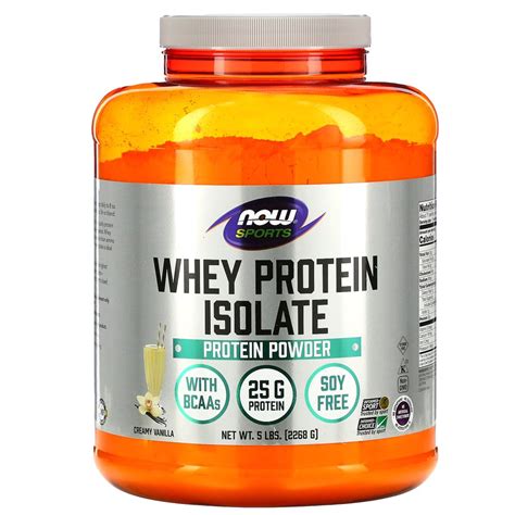 Now Foods Sports, Whey Protein Isolate, Creamy Vanilla, 5 lbs. (2268 g ...
