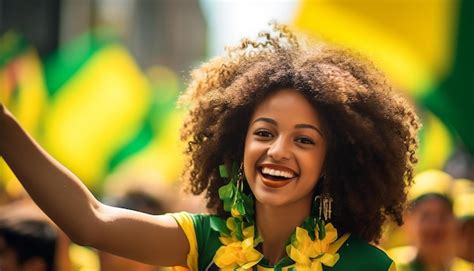 Dia internacional do brasil feliz e celebração fotografia de retrato