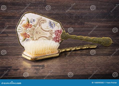 Decorative Hair Brush and Hand Mirror Stock Photo - Image of vintage ...